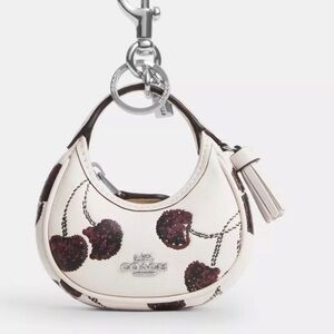 Coach Cream and Purple Floral Mini Bag